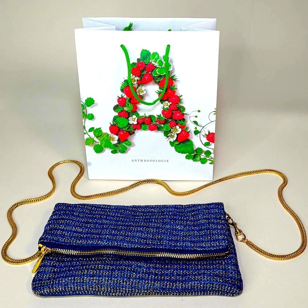 New Anthropologie Bag with gold chain